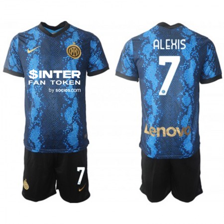 Billiga Fotbollströjor Inter Milan Alexis Sanchez 7 Barn Hemma tröja 2021/22 Kortärmad 
